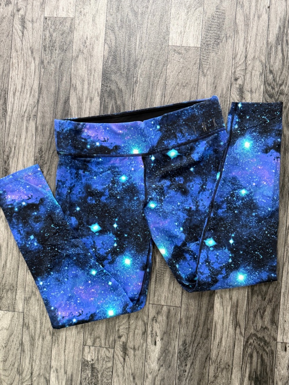Victoria Secret PinkGalaxy Star Print Blue & Black Leggings - Stretch Activewear